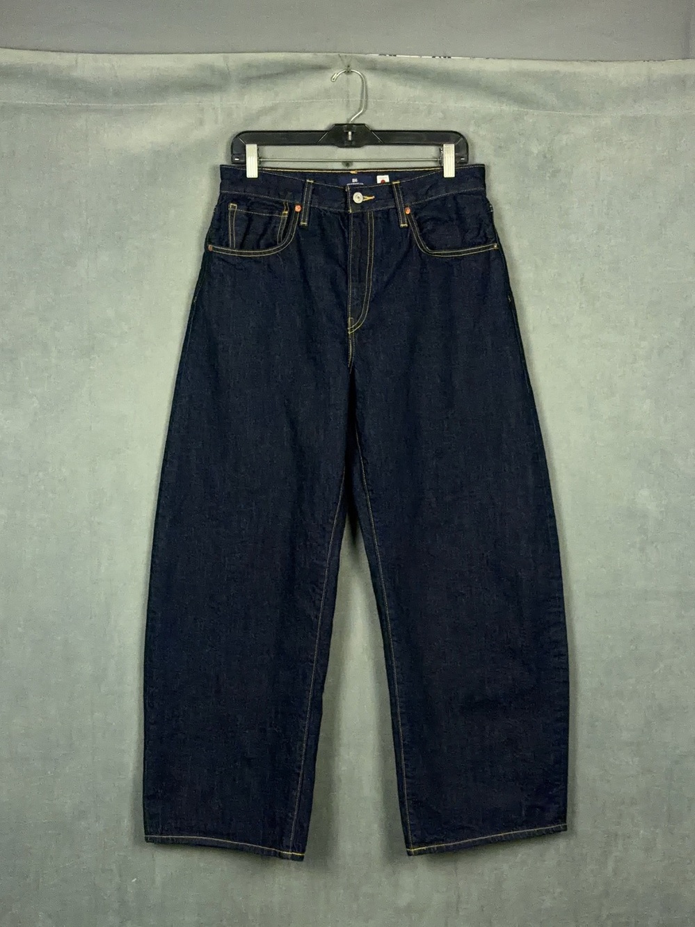 Levis Drop Barrel Baggy Jeans Womens Size 30x31 Dark Wash Japanese Fabric